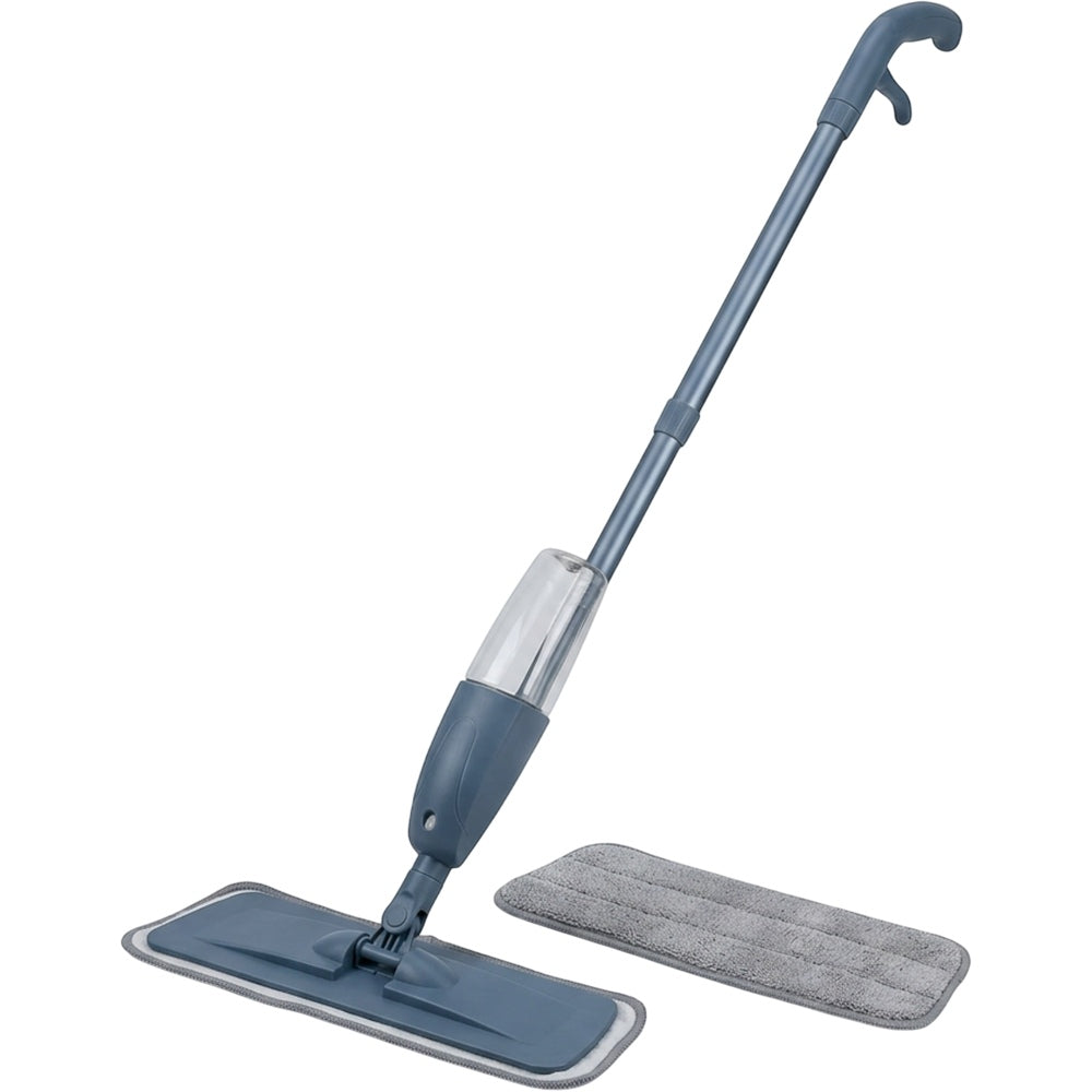 Pubxz Flat Spray Mop with 600 ml Bottle and Two Pads Slate Blue - Product view