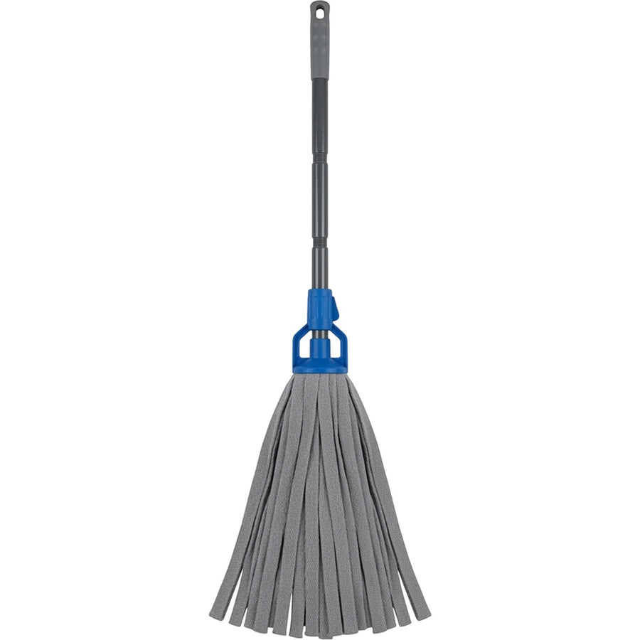 Pubxz Self-Wringing Cotton Strip Mop with Ratchet Collar Gray