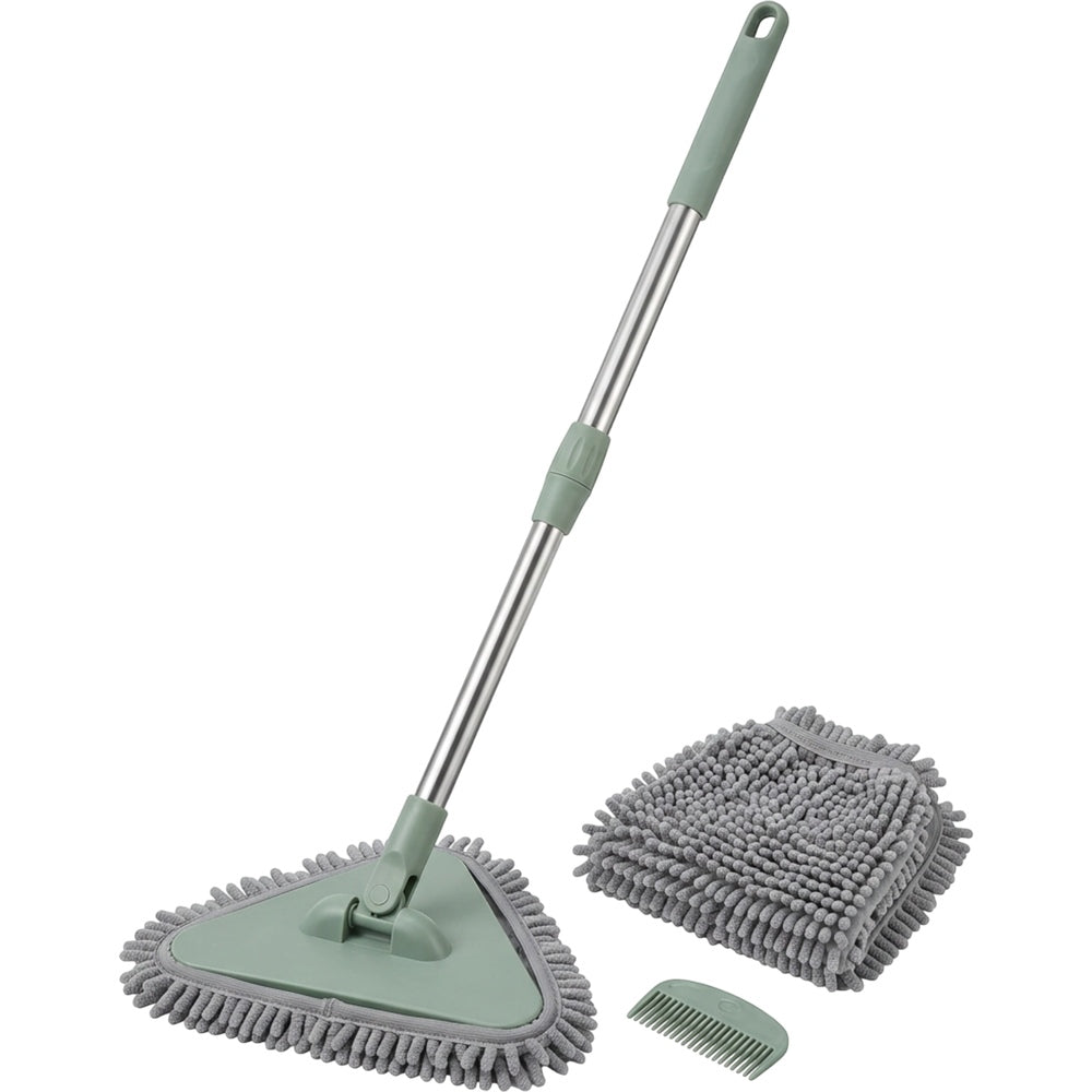 Pubxz Triangular Chenille Dust Mop with Telescoping Handle Sage - Product view